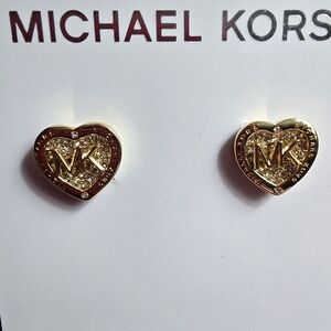 Michael Kors Gold Heart Earrings Gold-tone. NWT.